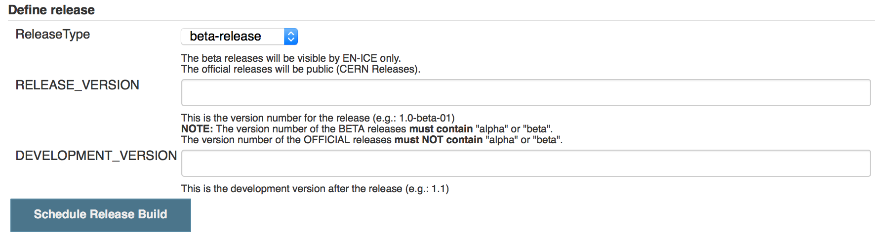 Release Plugin screenshot
